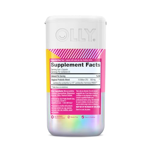 OLLY Happy Hoo-Ha Capsules, Probiotic for Women, Vaginal Health and pH