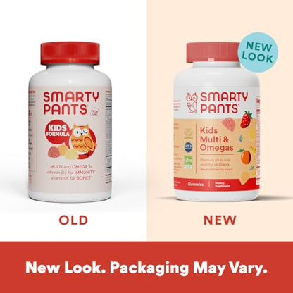 SmartyPants Kids Multivitamin Gummies: Omega 3 Fish Oil (EPA/DHA), Vitamin D3, C