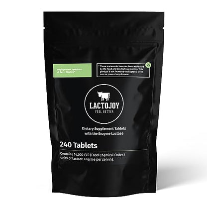 LactoJoy Lactase Pills I 240 Pieces Refill Package I Powerful Lactase Enzymes for Lactose 