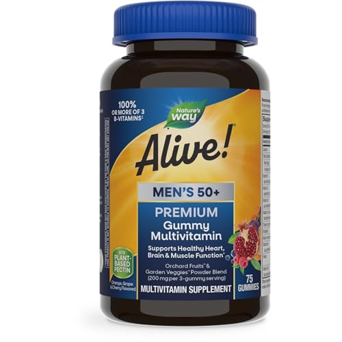 Nature’s Way Alive! Men’s 50+ Premium Gummy Multivitamin, Supports Healthy Heart