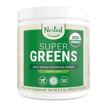 Super Greens Daily Greens Superfood Powder - Certified USDA Organic Green Powder 