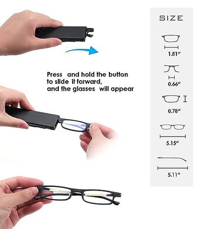SKYOAK Ultra thin Lightweight Folding Reading Glasses Women Men TR90 Blue Light Blocking