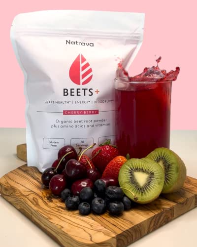 Natrava Beets+ | Organic Beet Root Powder, Vitamins, and Prebiotics | Supports Healthy