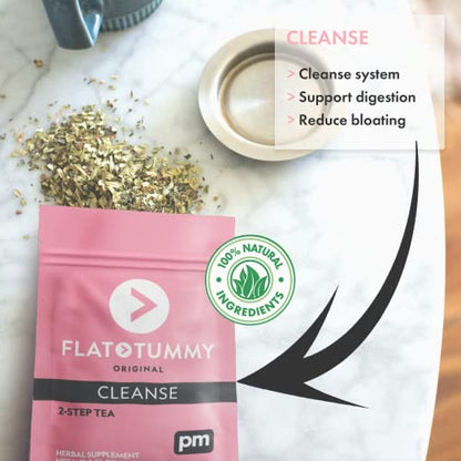 Flat Tummy Tea 2-Step Detox Tea – 2 Week Program – to Boost Energy, Speed Metabolism