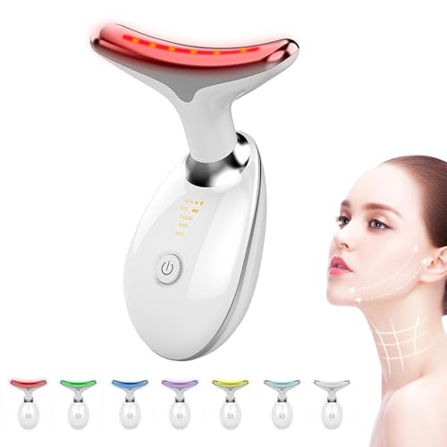 Face and Neck Beauty Device, Multifunctional Facial Skin Care Tool, 7 Color Led Face Neck