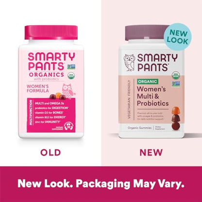 SmartyPants Organic Women's Multivitamin Gummies: Biotin, Probiotics, Methylfolate