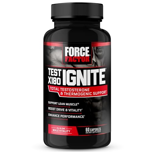 FORCE FACTOR Test X180 Ignite Testosterone Booster for Men, Testosterone Support 