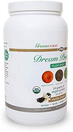Greens First Dream Protein Plant Based – USDA Organic Dietary Supplement – Vegan