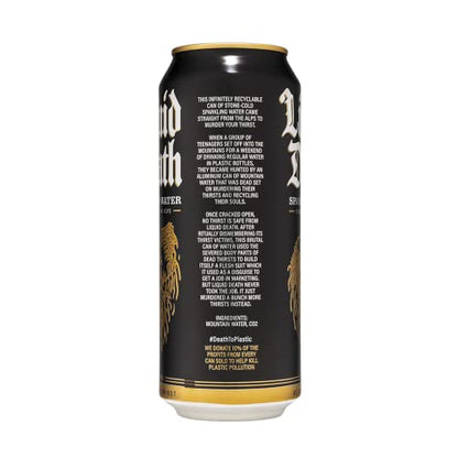 Liquid Death Sparkling Mountain Water, 16.9 oz Tallboys (18-Pack)