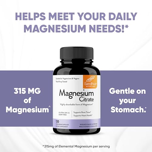 Sandhu's Magnesium Citrate Highly Absorbable Gluten, Soy Diary Free No Fillers