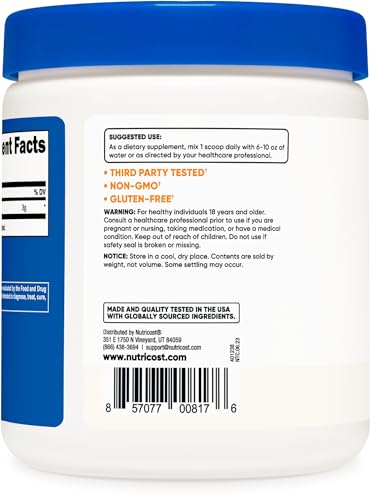 Nutricost Pure L-Citrulline (Base) Powder 250 Grams