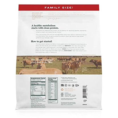 Natural Force Grass Fed Organic Whey Protein Powder – Non GMO Verified, Humane