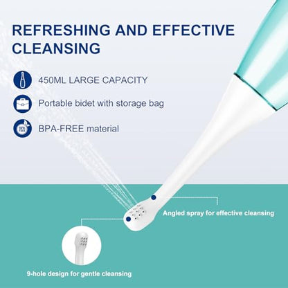 Peri Bottle Postpartum Portable Bidet - Perineal Bottle with 1 Ice Pack, Upside Down Squirt Bottle