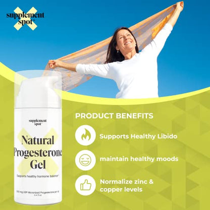 Supplement Spot Progesterone Gel for Women - Water Based USP Progesterone Gel