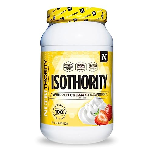 Isothority Whey Protein Isolate, Whipped Cream Strawberry, 2 lb - Ultra Absorbable 