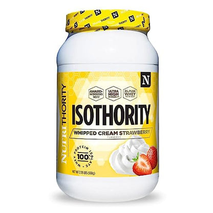 Isothority Whey Protein Isolate, Whipped Cream Strawberry, 2 lb - Ultra Absorbable 