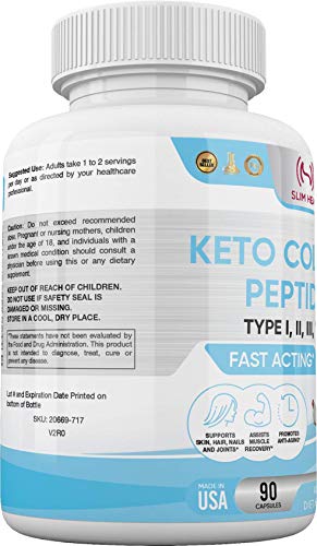 Slim Heat Multi Collagen Complex - Type I, II, III, V, X - Healthy Hair, Nails and Joints