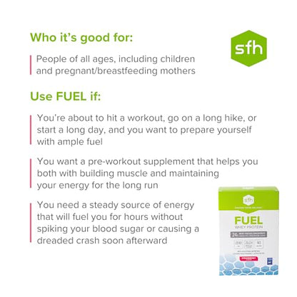 SFH Fuel Whey Protein Powder Great Tasting Grass Fed Whey | MCTs & Fiber for Energy