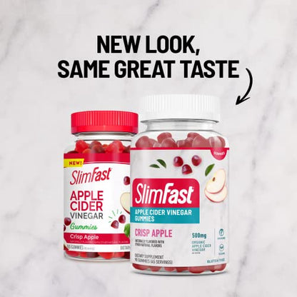 SlimFast Apple Cider Vinegar Gummies, Dietary Supplement with 500mg Organic Apple Cider