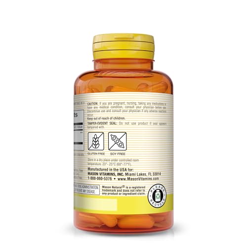 MASON NATURAL Whole Herb Ginger 500 mg, Natural Herbal Supplement, 60 Capsules