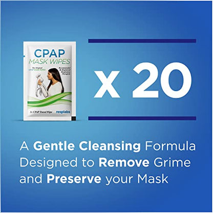 resplabs CPAP Mask Cleaning Wipes - Unscented, Alcohol-Free Cleaner