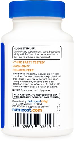 Nutricost Coleus Forskohlii 500mg, 60 Capsules - Maximum Strength Formula