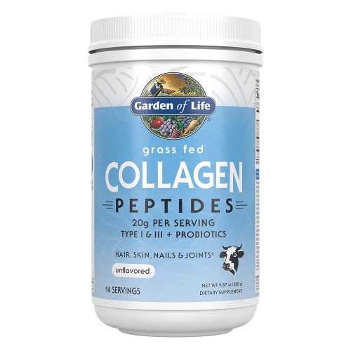 Garden of Life Grass Fed Collagen Peptides Powder – Unflavored, for Women Men Hair 