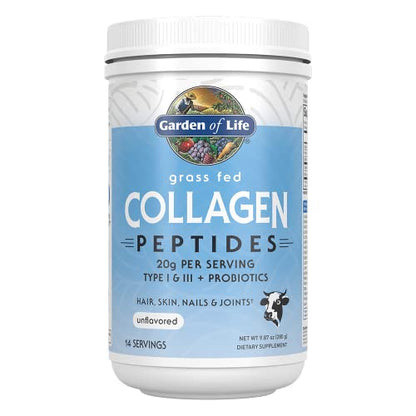 Garden of Life Grass Fed Collagen Peptides Powder – Unflavored, for Women Men Hair 