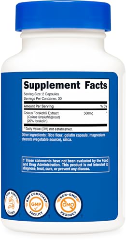 Nutricost Coleus Forskohlii 500mg, 60 Capsules - Maximum Strength Formula