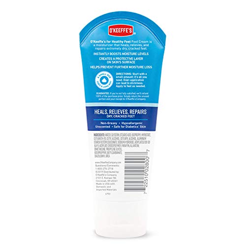 O'Keeffe's for Healthy Feet Foot Cream, Guaranteed Relief for Extremely Dry, Cracked Feet