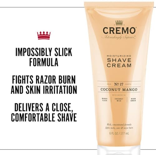 Cremo Coconut Mango Moisturizing Shave Cream, Astonishingly Superior Ultra-Slick