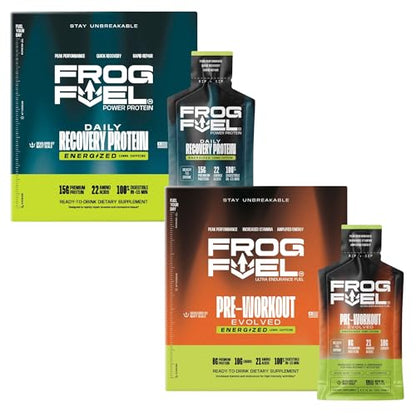Frog Fuel Power Energized & Ultra Pre Workout Shot Bundle, Berry, 48 pk
