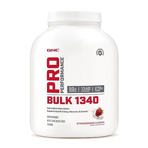 GNC Pro Performance Bulk 1340 - Strawberries and Cream, 9 Servings, Supports Muscle 