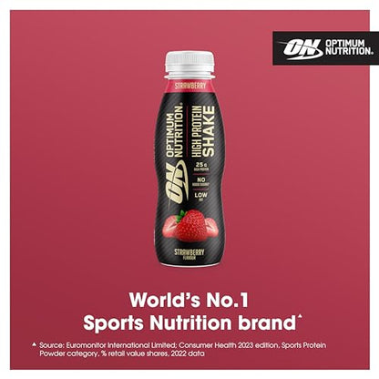 Optimum Nutrition High Protein Shake Bottles, Ready To Drink Healthy Snacks, No added