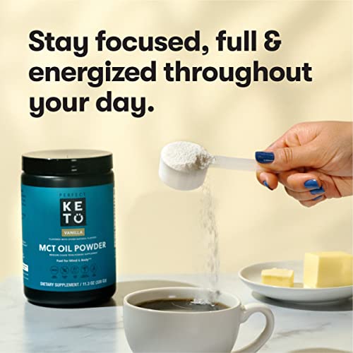 Perfect Keto MCT Oil Powder, Medium Chain Triglycerides, Ketogenic Non-Dairy Coffee