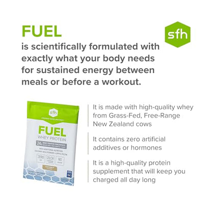 SFH Fuel Whey Protein Powder Great Tasting Grass Fed Whey | MCTs & Fiber for Energy