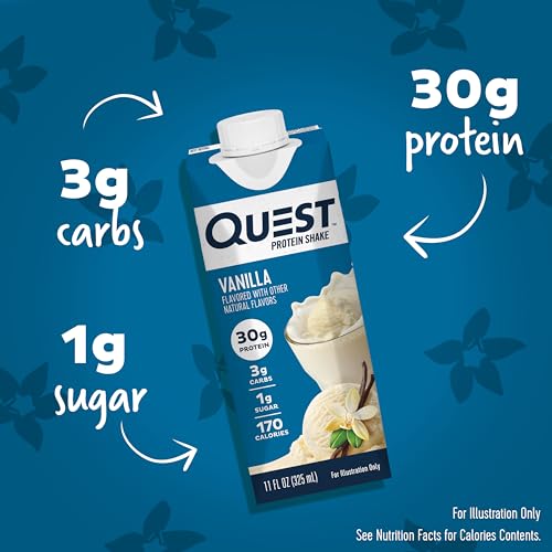 Quest Nutrition Vanilla Protein Shake, High Protein, Low Carb, Gluten Free, Keto Friendly