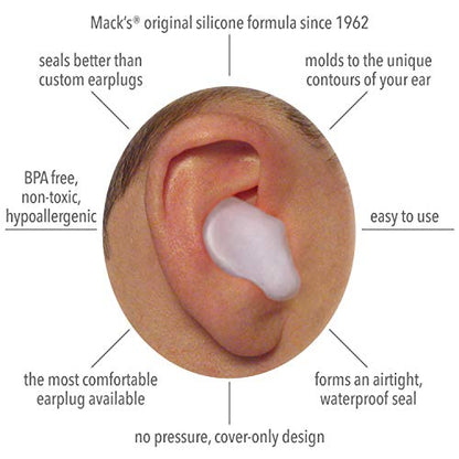 Mack's Pillow Soft Silicone Earplugs - 6 Pair (Pack of 8), Value Pack – The Original