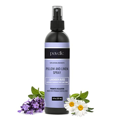Pavelle Pillow & Linen Spray Relaxing Aromatherapy Room Refresher Mist for Sheets & Bedding Natural