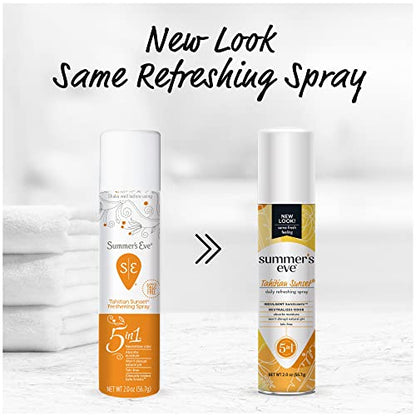 Summer's Eve Tahitian Sunset Daily Feminine Spray, 2 oz, 6 Pack