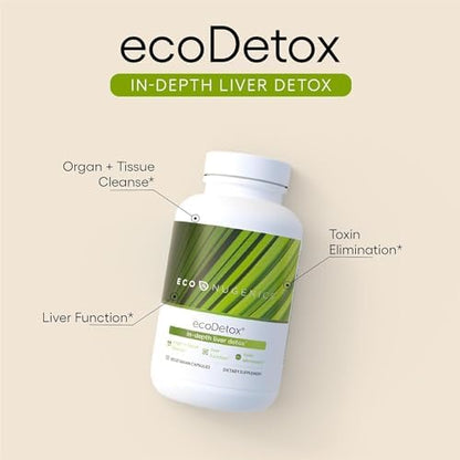 EcoNugenics Advanced Detox Rescue Supplement Bundle – 28 Day Cleanse with PectaSol for Toxin Binding, GlyphoDetox for Pesticide Defense, ecoDetox for Liver Support and PowerBiotic for Gut Health