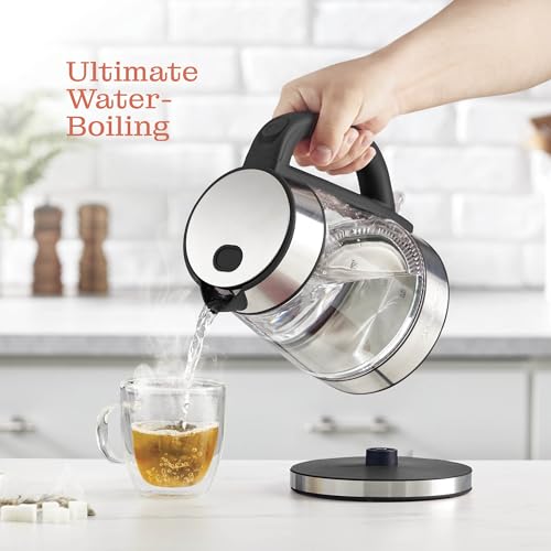 Speed-Boil Electric Kettle For Coffee & Tea - 1.7L Water Boiler 1500W, Borosilicate Glass