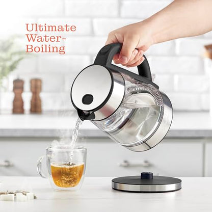 Speed-Boil Electric Kettle For Coffee & Tea - 1.7L Water Boiler 1500W, Borosilicate Glass