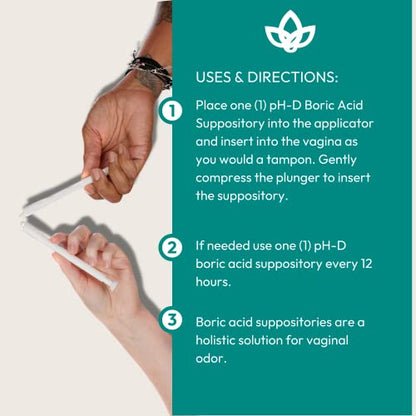 pH-D Feminine Health - Boric Acid Starter Bundle - pH-D Boric Acid Vaginal Suppositories 12 Count