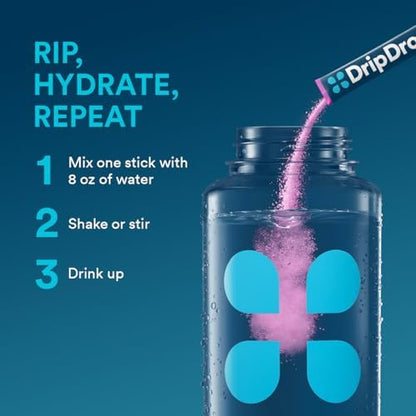 DripDrop Hydration Berry & Orange Bundle, Electrolyte Packets, 64 Count | Berry, Orange; 3X Electrolytes; Potassium, Magnesium, Zinc, Vitamin C; Single Serve; Portable; Daily Use, Workouts, Travel