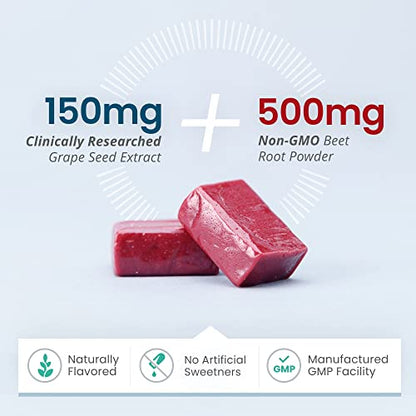humanN SuperBeets Heart Chews - Nitric Oxide Production Support - Grape Seed Extract