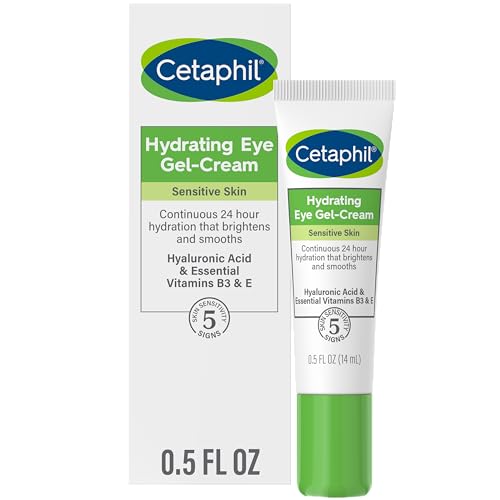 Cetaphil Hydrating Eye Gel-Cream, With Hyaluronic Acid, 0.5 fl oz, Brightens and Smooths 