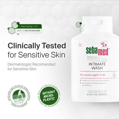 SEBAMED Feminine Intimate Wash pH 3.8 for Microflora Balance with Aloe Vera Mild Organic Based Daily