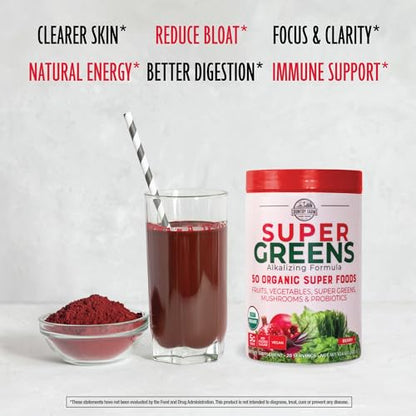 COUNTRY FARMS Super Greens Berry Flavor, 50 Organic Super Foods, USDA Organic