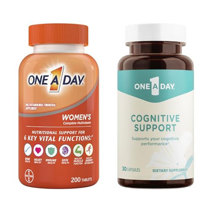 ONE A DAY Bundle Multivitamin for Women 200 Count Tablets Cognitive Supplement